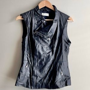 Brandlabel Faux Leather Perforated Moto Style Vest